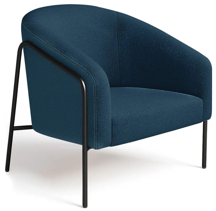 Poltrona Sala Industrial Alta Preto Stella Bouclê D03 - D'Rossi - Azul