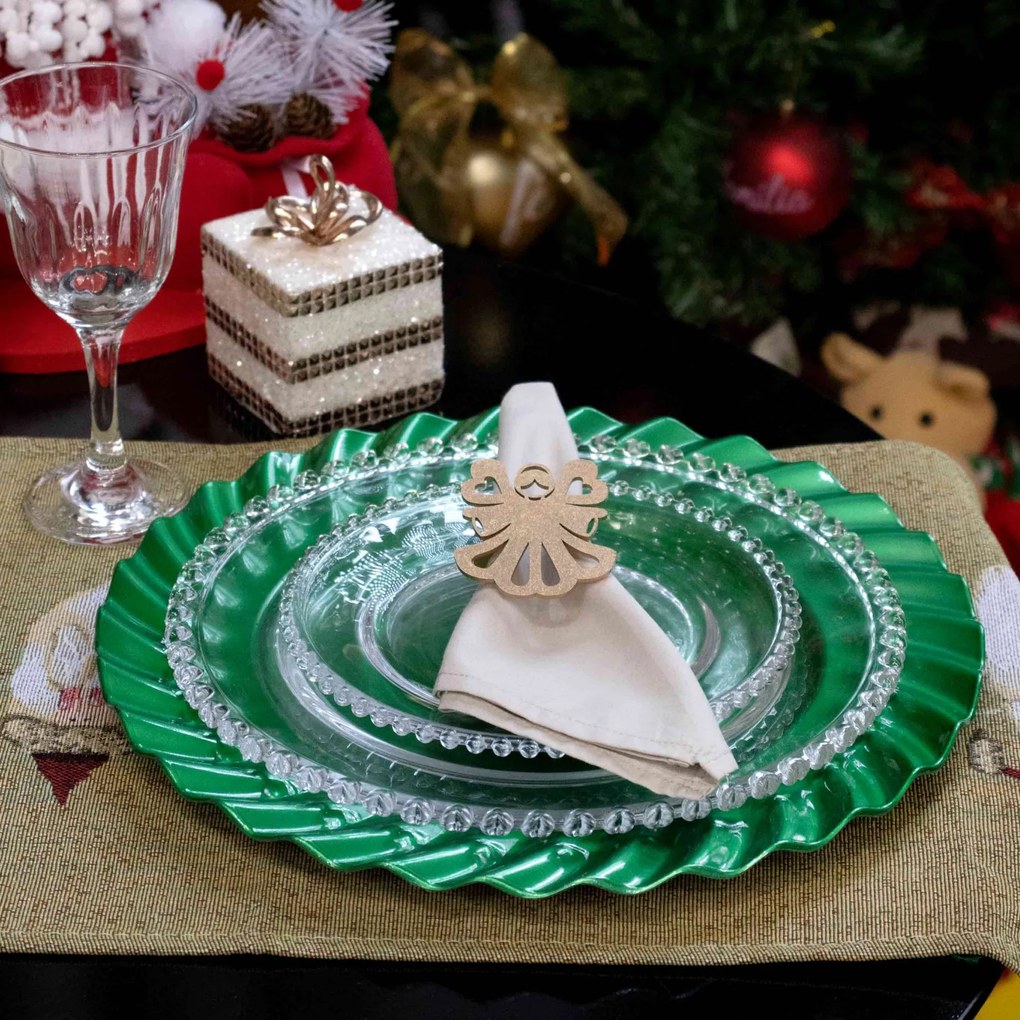 Sousplat de Plástico Verde 33 cm - Indo Decorar