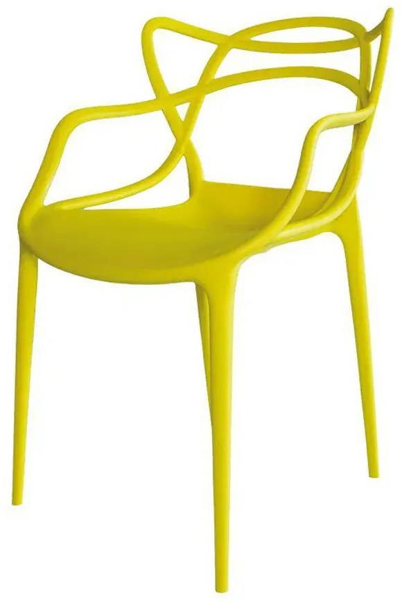 Cadeira Externa de Plástico Reciclável Decorativa Amsterdam Amarelo L15 - Gran Belo