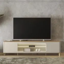 Rack Bancada TV 85 Pol 239cm com LED Martan Tauari/Off Flex L06 - Mpoz