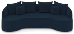 Sofá 3 Lugares 230cm Orgânico Quito Z08 Veludo Azul Marinho - Mpozenat