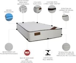 Colchão Solteiro New Aloe Vera Kingdom 88x188x32cm - Castor