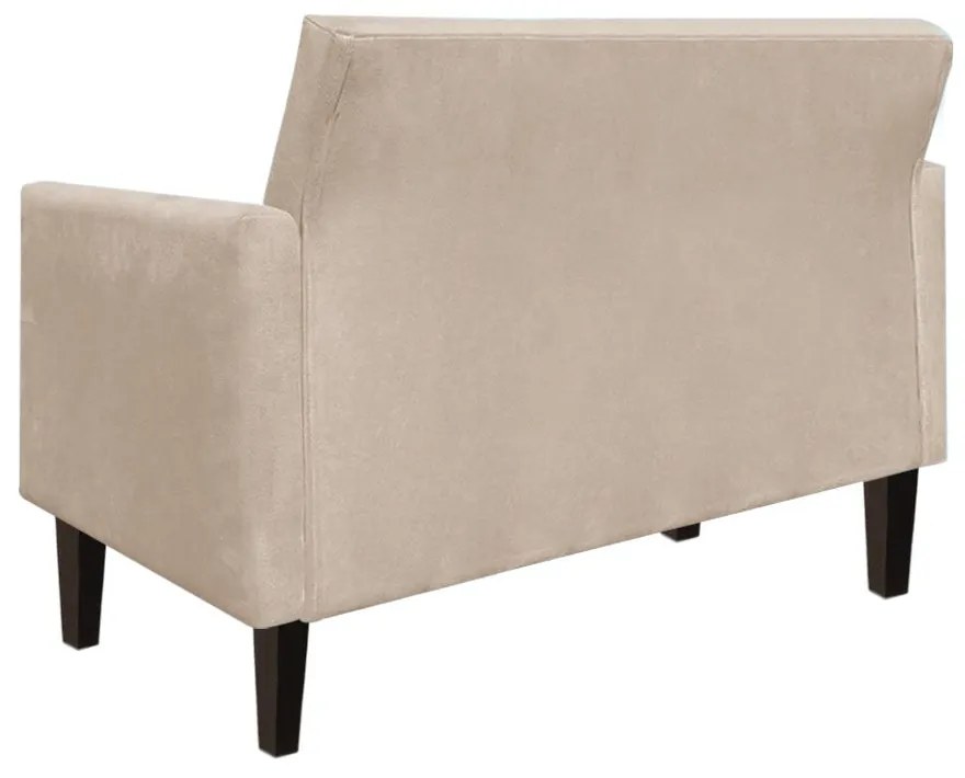 Namoradeira Jade 02 Lugares Suede Bege Pés Chanfrado Tabaco - D'Rossi