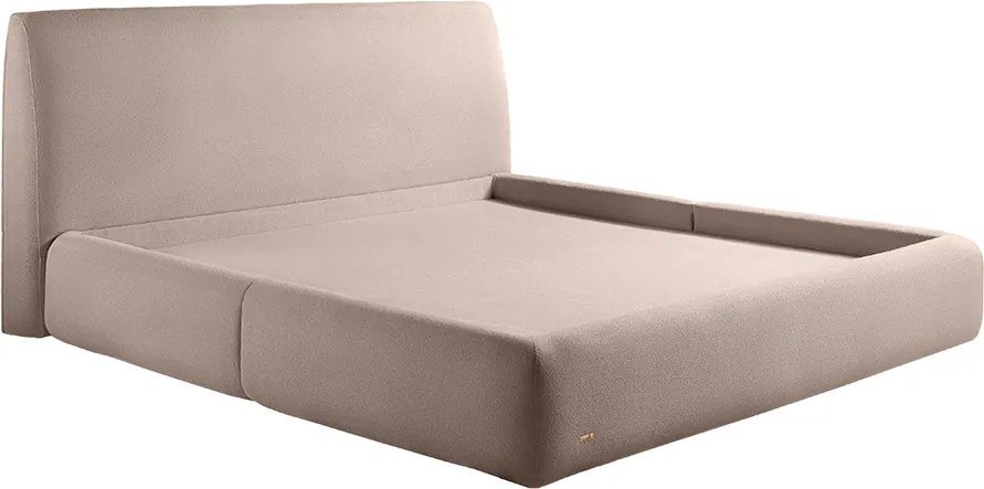 Cama com Cabeceira Pagani King Base no Chão Bouclê Bege G92 - Gran Belo