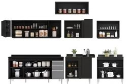 Armário de Cozinha Modulado de Canto 8 Peças CP26 Balcão com Tampo Pre