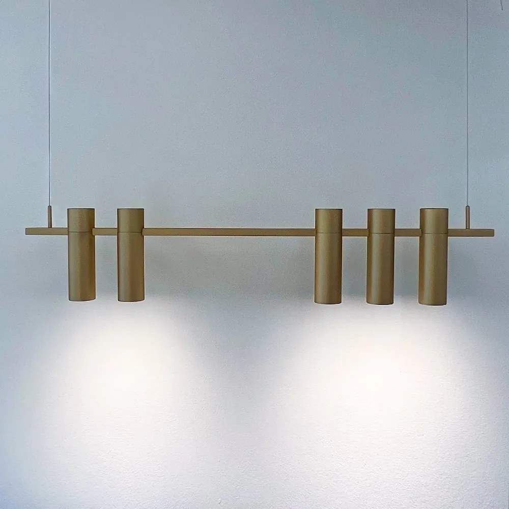 Pendente Retângular 100X5,5X20,8Cm Tubo Transpasse Assimétrico Alumíni... (PRETO)