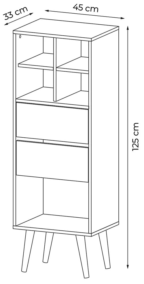 Estante para Escritório Sala de Estar E1716 MDP Natural/Off White G69 - Gran Belo