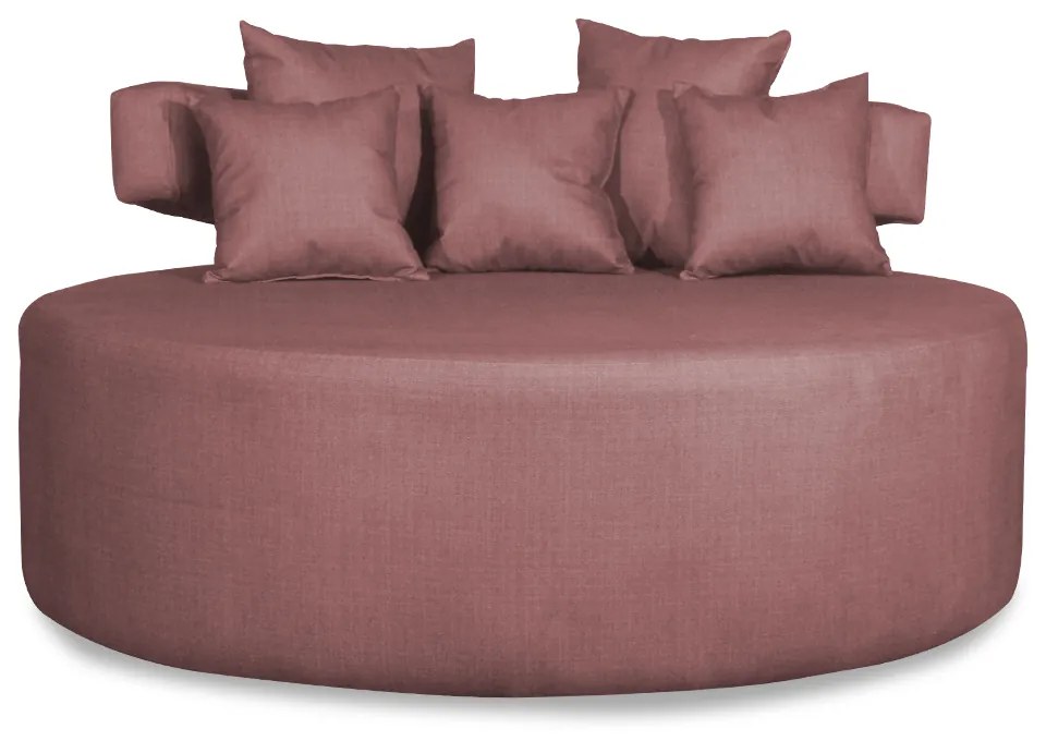 Sofá Chaise Eva Redondo 02 Lugares Suede Rosê