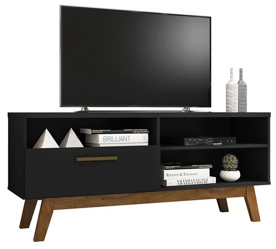 Rack Paládio Preto Fosco - Bechara Móveis