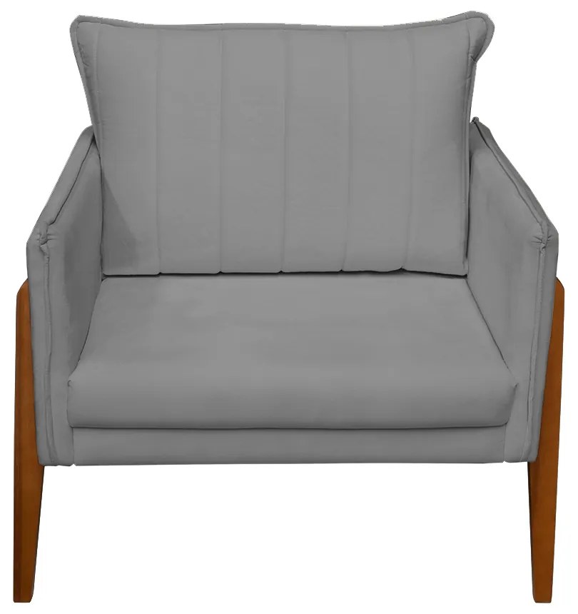 Poltrona Decorativa Milão Luxo Sala, de Estar, Quarto, Decoração - Maltak Decor - Cinza Grafite