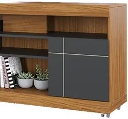 Rack Bancada para TV até 55 Polegadas 136cm Yara Noce Milano/Preto Fos