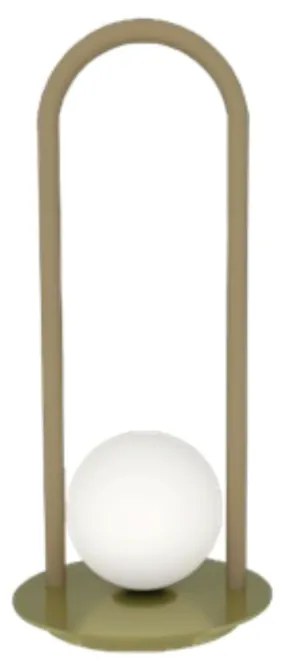 Abajur Graça 19X41X19Cm 01Xg9 Globo 12Cm - Usina 90045/1 (OL-F - Verde Oliva Fosco, Cristal (Transparente))