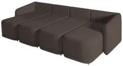 Sofá Cama Casal para Sala 436cm Polska Z08 Veludo Marrom - Mpozenato