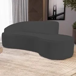 Sofá Living  3 Lugares 230cm Braço Esquerdo Mozart D06 Sintético Cinza