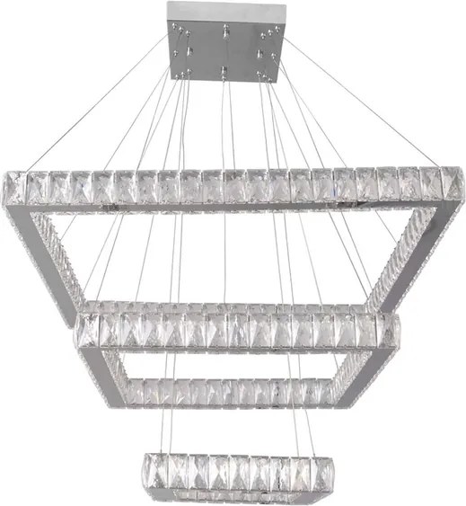 Pendente Led Aluminio Cristal Cromo 86W 3000K