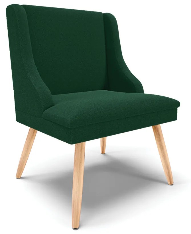 Cadeira Sala de Jantar Pé Palito Natural Liz Boucle D03 - D'Rossi - Verde