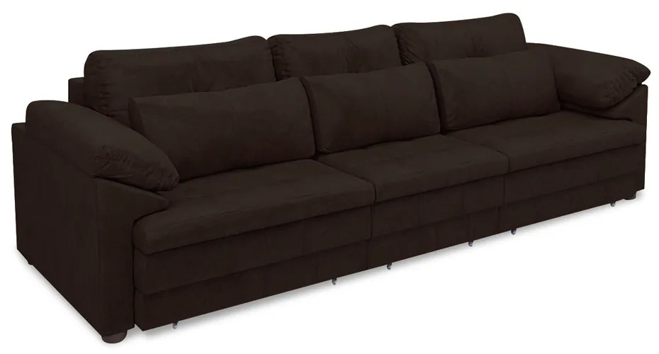 Sofá Retrátil Manual Sala de Estar Nolan Bipartido 257cm Conforto Premium em Couro Marrom Manchado G58 - Gran Belo