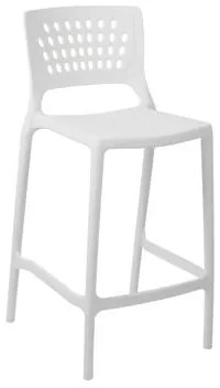 Banqueta Alta para Bancada e Cozinha Branca Empilhável Marte em Polipropileno Acrilys