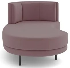 Chaise Longue Divã 164cm Braço Direito Logus D06 Veludo Rosê - Mpozena