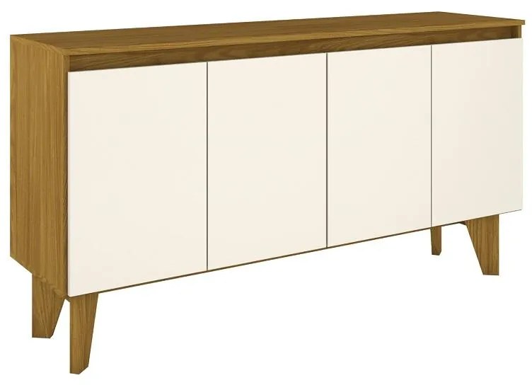 Buffet Aparador 4 Portas Quartzo Multiuso Nature/Off White
