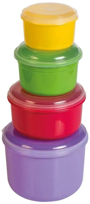 Kit Potes Redondos Color 4 Peças