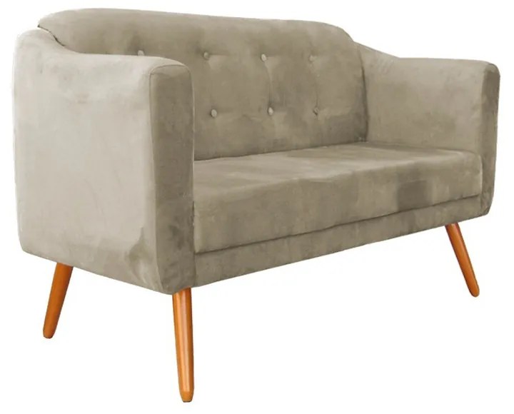 Namoradeira Bruna 1,40 m 2 Lugares Pés Palito Suede Nude