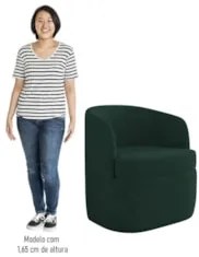 Kit 2 Poltronas Giratória Decorativa para Sala Dandara Z08 Veludo Verd