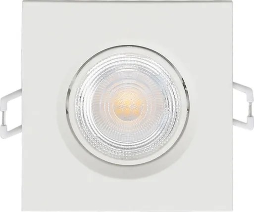 Plafon Led Embutir Quadrado Branco 6,2W Luz Branca
