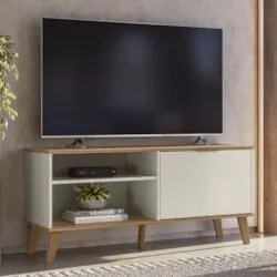 Rack Bancada Para TV 50 Pol 120cm Roby Off/Nature Z49 - Mpozenato