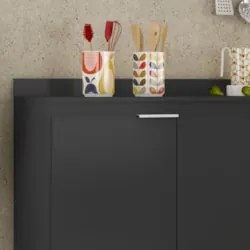 Tampo Para Balcão de Cozinha 178cm MDP Z34 Preto            - Mpozenat