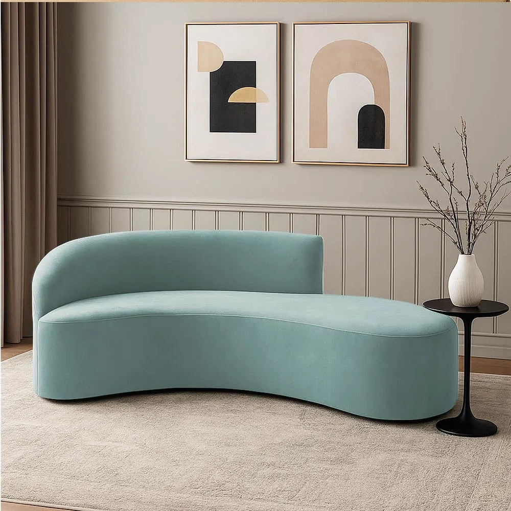 Sofá 4 Lugares Orgânico 220 cm Morgan Veludo/Cotelê D03 - D'Rossi - Menta