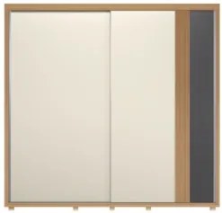 Guarda Roupa Casal 240cm 2 Portas Aline Flex A02 Off/Titanium - Mpozen