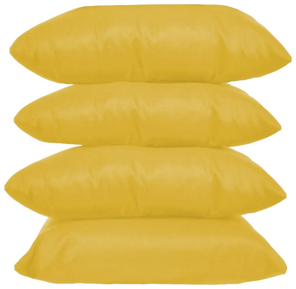 Kit 4 Almofadas Decorativas 40x40 Tecido Suede Amarelo