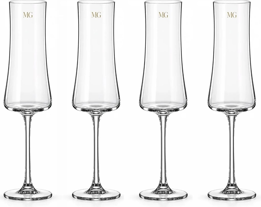 Kit de Taças de Cristal para Champanhe Classic 300ml - 4 Pçs 4 Pçs