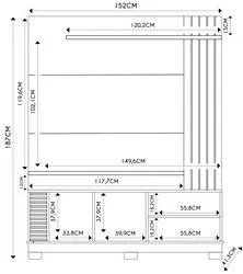 Estante Painel para TV 65 Pol Madrid C05 Off White Matte/Freijó - Mpoz