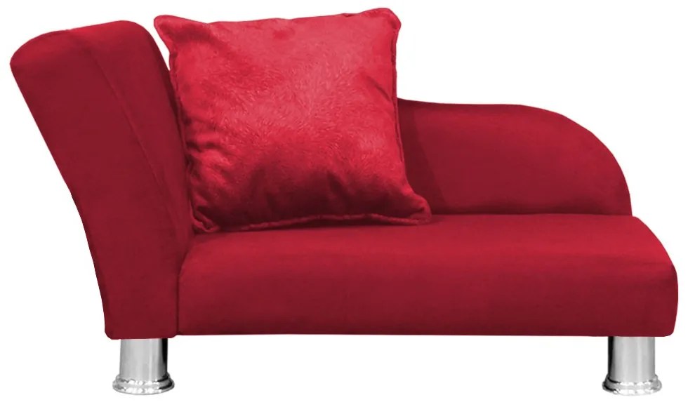 Divã Cama Pet Luxo para Cães E Gatos Elegante Confortável Suede Vermelho