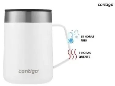 Caneca Térmica Street Aço Inox 414ml - Branco Contigo