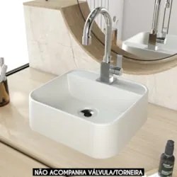 Cuba Pia Para Banheiro Quadrada 32cm Ágata C08 Cinza - Mpozenato