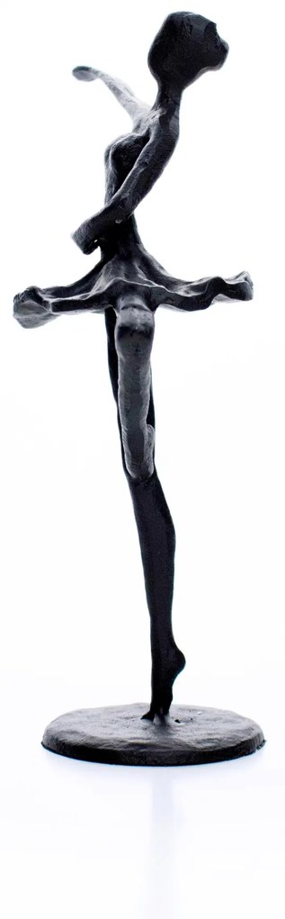 Escultura Decorativa Em Metal Preto Bailarina 20x14 cm F04 - D'Rossi