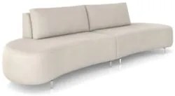 Sofá 3 Lugares 180cm Orgânico Pé Ferro Nagai Suede Bege Z55 - Mpozenat