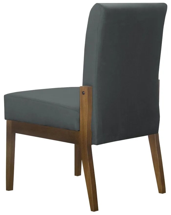 Cadeira de Jantar Helena Suede Cinza Grafite - Decorar Estofados