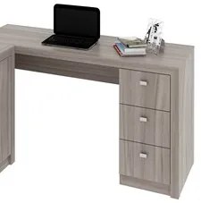 Mesa Para Escritório 2 Portas 3 Gavetas ME4100 Carvalho - Tecno Mobili