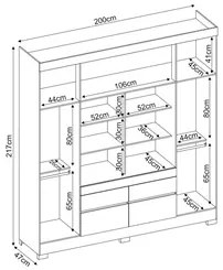 Guarda Roupa Casal 4 Portas 2 Com Espelho 90cm 4 Gavetas Bilbão D02 Am