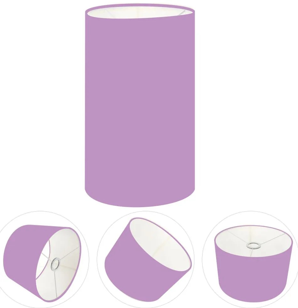 Cúpula Abajur Cilíndrica Cp-7002 Ø13x30cm Lillás