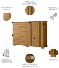 Cômoda Para Quarto 4 Gavetas 147cm Gênova Z17 Freijó - Mpozenato