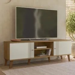 Rack Bancada Para TV 65 Pol 160cm Sia Nature/Off Z49 - Mpozenato