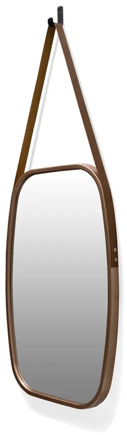 Espelho Decorativo Retangular com Moldura de Plastíco Rosê Alça Caramelo 65x43,5 cm - D'Rossi