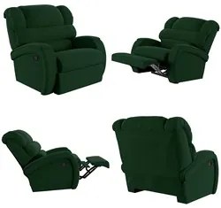 Poltrona do Papai Reclinável Kalie Manual Gatilho FH9 Veludo Verde - M