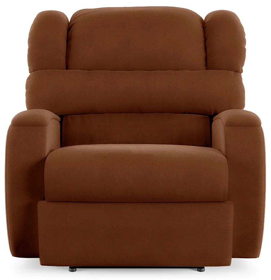 Poltrona do Papai Sala de Cinema Reclinável Kylie Elétrica Botão com Led Massagem USB Veludo Terracota G23