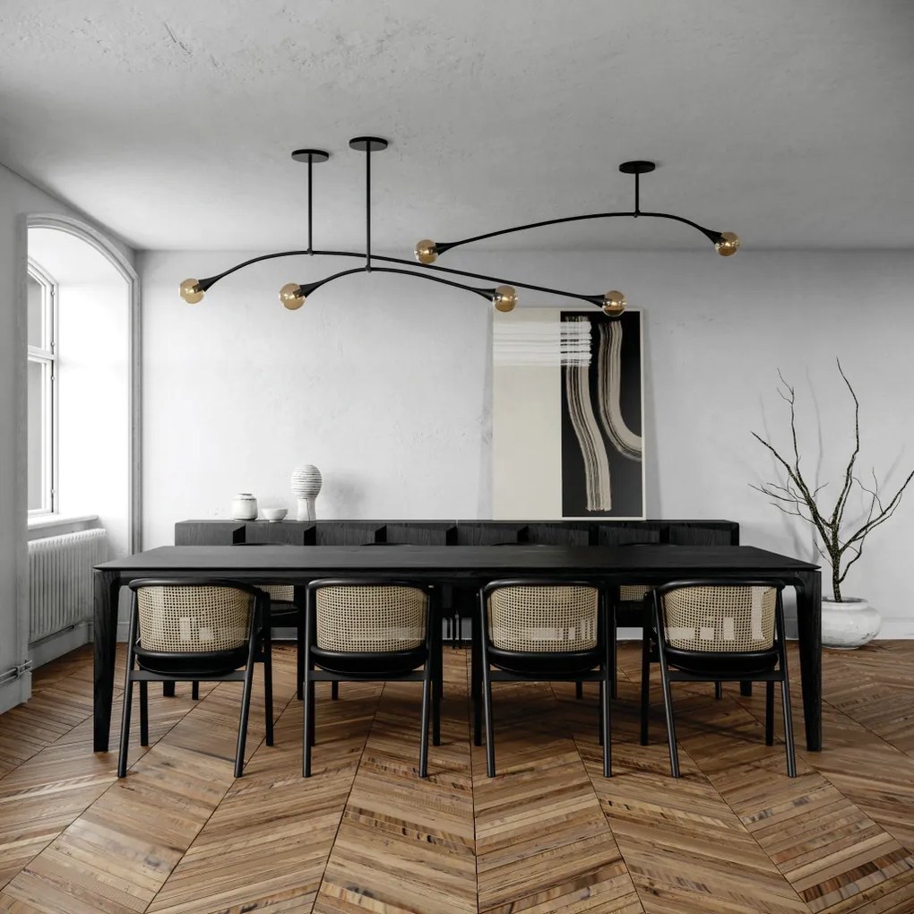 Pendente Jazz Haste Horizontal 78Cm Fixa 11X100X82Cm 2Xe27 - Usina 520... (FN-F - Fendi Fosco)